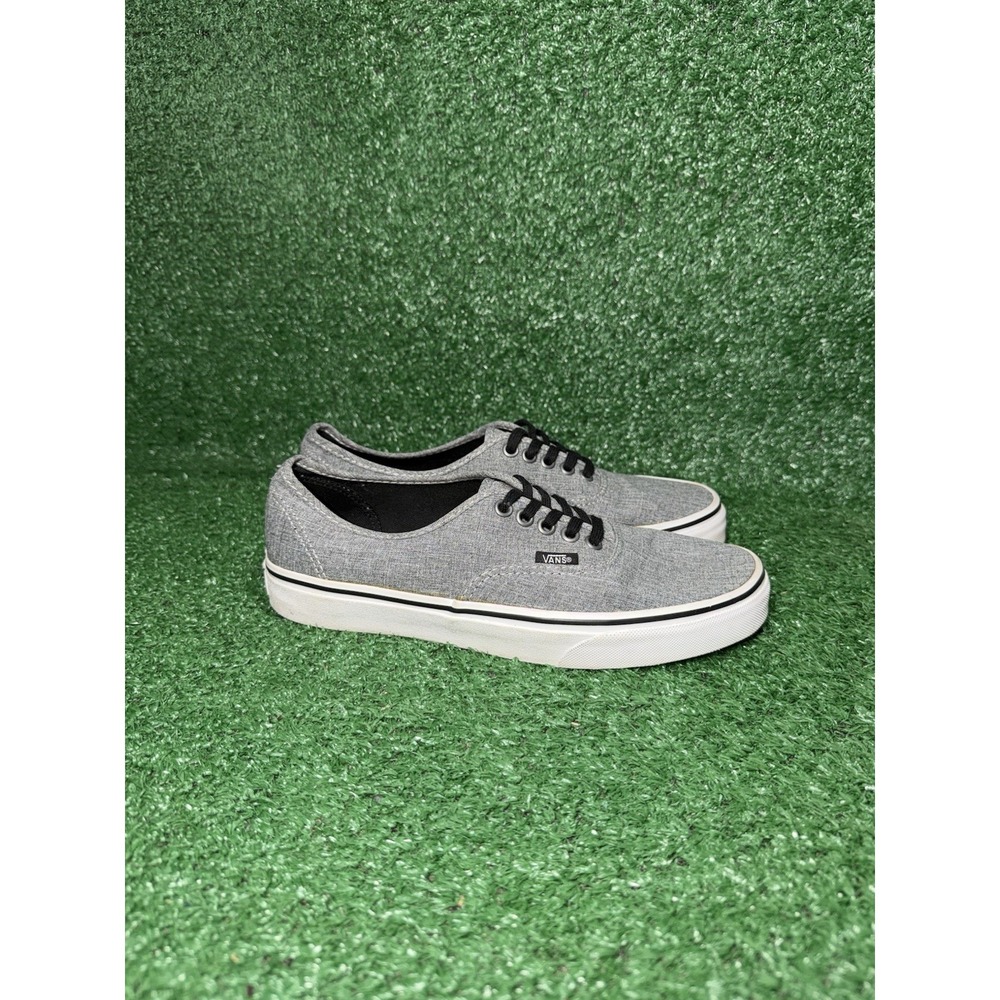 Vans Classic Mens Size 7.5 Grey White Skate Shoes Casual Walking Sneakers